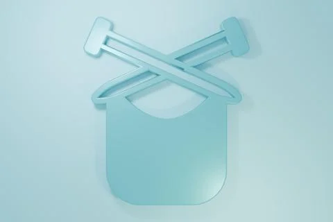 Blue Knitting icon isolated on blue background. Wool emblem with knitted fa.. Stock Illustration