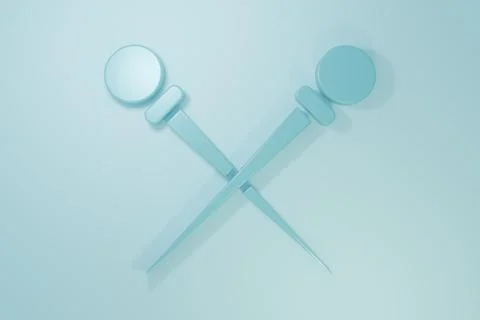 Blue Knitting needles icon isolated on blue background. Label for hand made.. Stock Illustration