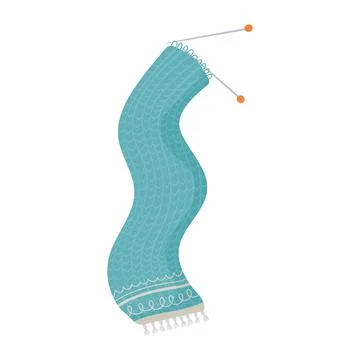 Blue knitting scarf Stock Illustration