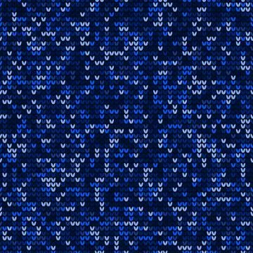 Blue knitting seamless pattern background vector Stock Illustration