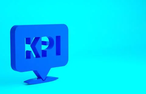 Blue KPI - Key performance indicator icon isolated on blue background. Minima Stock Illustration