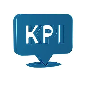Blue KPI - Key performance indicator icon isolated on transparent background. 스톡 일러스트