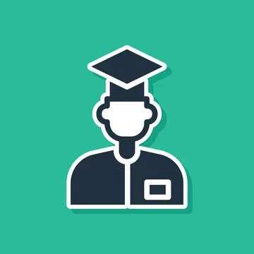 Blue Laboratory assistant icon isolated on green background. Vector Illustrazione stock