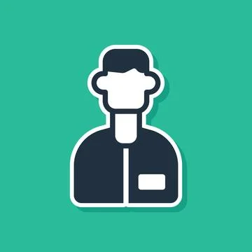 Blue Laboratory assistant icon isolated on green background.  Vector イラスト素材