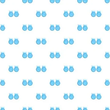 Blue laboratory flasks seamless pattern for science background Stock Illustration