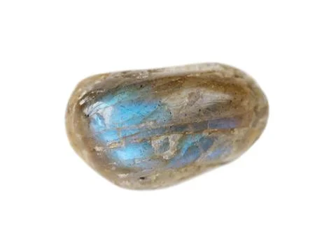 Blue Labradorite on white background Stock Photos