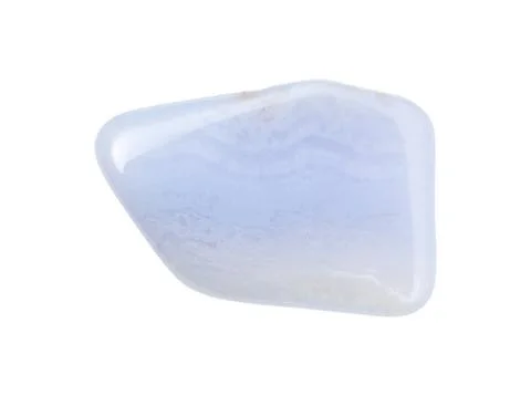 Blue lace agate (Chalcedony) gem stone isolated Stock Photos