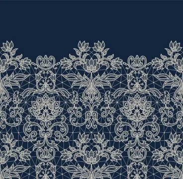 Blue lace border background Stock Illustration