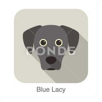 Blue lacy dog character, dog breed cartoon image series Illustration ...
