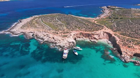 Blue Lagoon Comino Malta Stock Footage 310487821