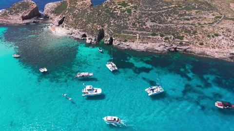Blue Lagoon Comino Malta Stock Footage 310488034