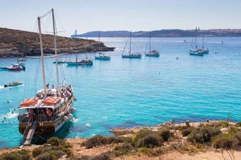 Blue lagoon comino Stock Photos