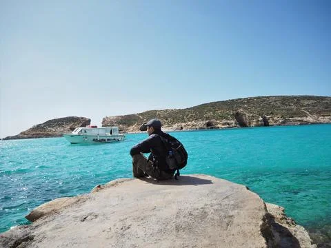 Blue lagoon comino Stock Photos
