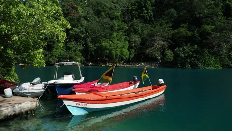 Blue Lagoon in Jamaica Stock Footage 139007971