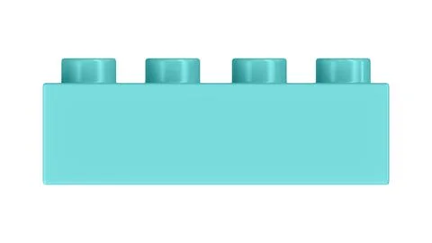 Blue Lagoon Lego Block Isolated on a White Background. Stock Illustration