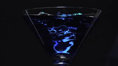 Blue lagoon over ice cubes Stock Footage 55174317