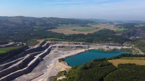 The blue lagoon the quarry in Balve Eisborn in the Sauerland region Stock Footage 243417272