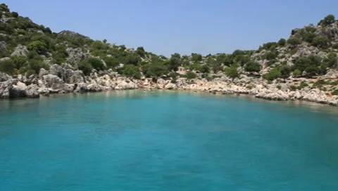 Blue lagoon. Turkey, Kekova-Simena Region, Western Taurus Stock Footage