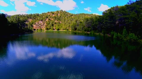 Blue lake, aerial view Stock Footage 50616264