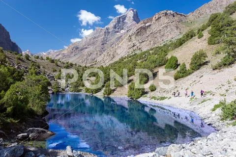 Blue Lake Landscape Stock Photos