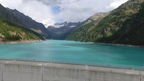 Blue lake in mountain valley Stock Footage 79755224