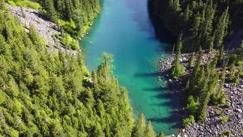 Blue Lake in the Mountains Stock Footage 200924424