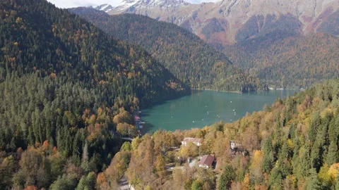 Blue lake in the mountains Stock Footage 220231533