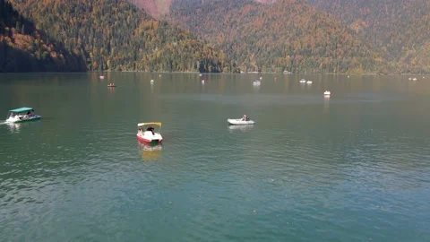 Blue lake in the mountains Stock Footage 220231829