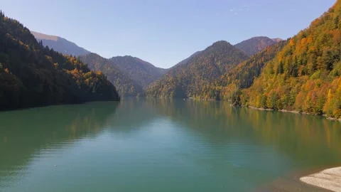 Blue lake in the mountains Stock Footage 220248595