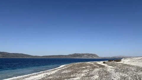 Blue lake scenery Stock Photos