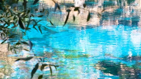 Blue lake in sunlight 2 Stock Footage 294039544