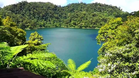 Blue lake tropical Stock Footage 101501027