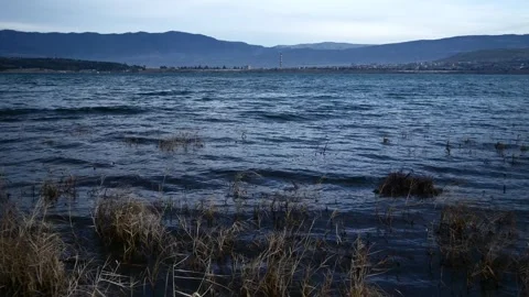 Blue lake waves Stock Footage 260801931