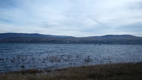 Blue lake waves Stock Footage 260802231