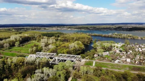 Blue lakes from above Stock Footage 154293082