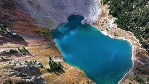 Blue Lakes Drone 02 | Mount Sneffels Wilderness | San Juan's Colorado | 4K Stock Footage 293245344