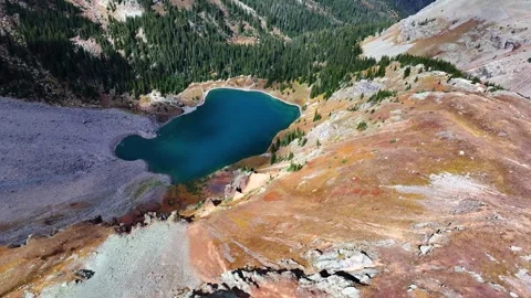 Blue Lakes Drone 03 | Mount Sneffels Wilderness | San Juan's Colorado | 4K Stock Footage 293245341
