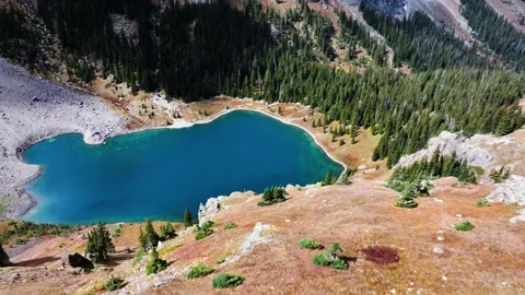 Blue Lakes Drone 05 | Mount Sneffels Wilderness | San Juan's Colorado | 4K Stock Footage 293245295