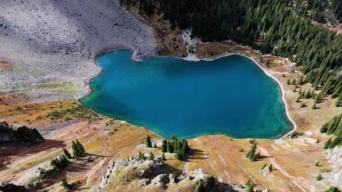 Blue Lakes Drone 06 | Mount Sneffels Wilderness | San Juan's Colorado | 4K Stock Footage 293245306