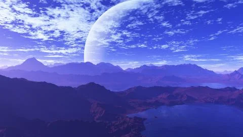 Blue Lakes Illustrazione stock