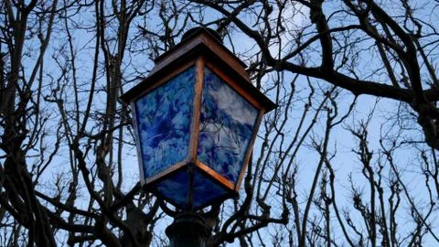 Blue lamp post Stock Photos
