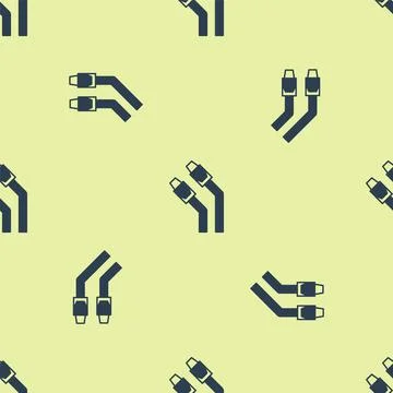 Blue LAN cable network internet icon isolated seamless pattern on yellow 库存插图