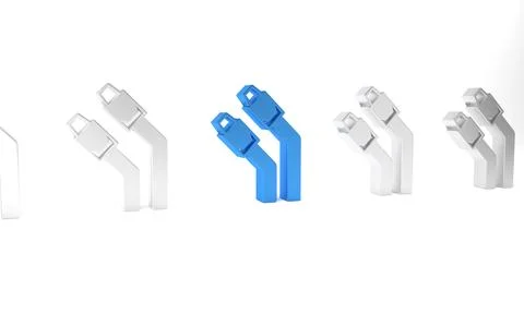 Blue LAN cable network internet icon isolated on white background. Minimali.. Stock Illustration