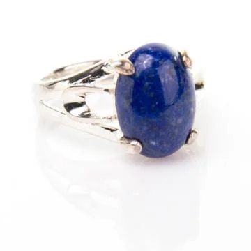 Blue lapis lazuli ring Stock Photos