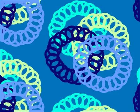 Blue large circles on a dark background dynamic abstract pattern Stock Illustration