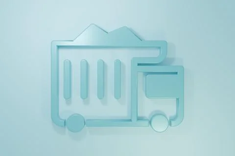 Blue Large industrial mining dump truck icon isolated on blue background. B.. Stock Illustration