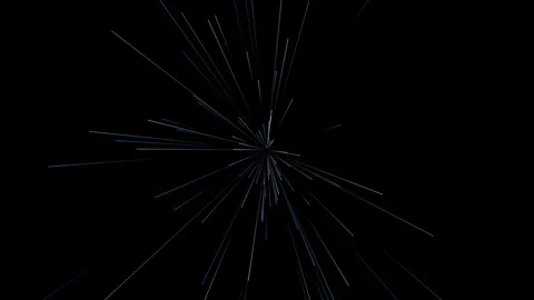 Blue laser beams coming from a single point Stock Footage 285601810