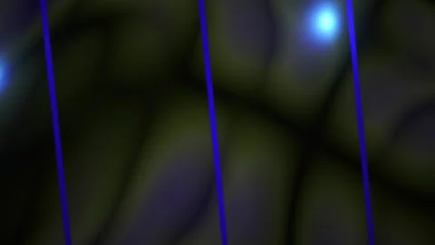 Blue laser beams on dark background with abstract shapes. Stock Footage 335945855