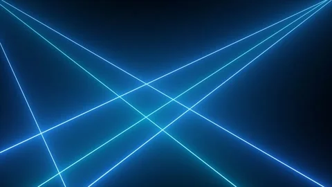 Blue laser beams scanning seamless loop on black background 4K Video stock 342301416