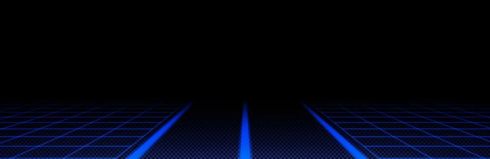 Blue laser grid perspective with road line Stock Illustration